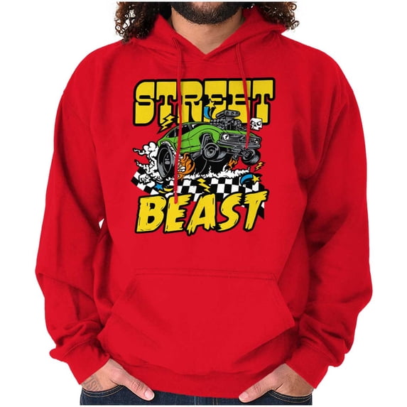 Cool Street Beast Cartoon Racecar Hoodie Hooded Sweatshirt Men Brisco Brands S