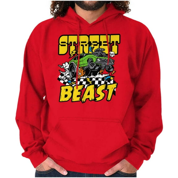 Cool Street Beast Cartoon Racecar Hoodie Hooded Sweatshirt Men Brisco Brands S
