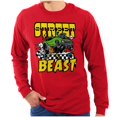 thumbnail image 1 of Cool Street Beast Cartoon Racecar Men's Long Sleeve Tee T Shirt Brisco Brands S, 1 of 6