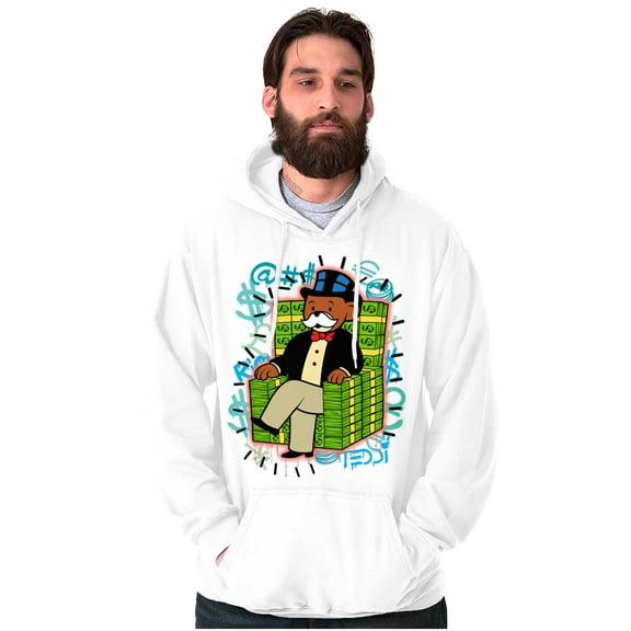 Cool Streetwear Cash Chair Teddy Bear Unisex Plus Fleece Graphic Hoodie Brisco Brands 3X