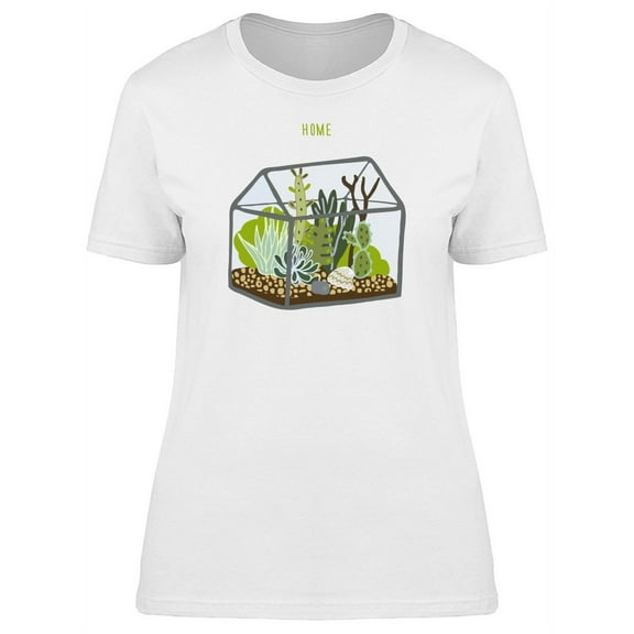 Cool Succulents Terrarium T-Shirt Women -Image by Shutterstock, Female XX-Large