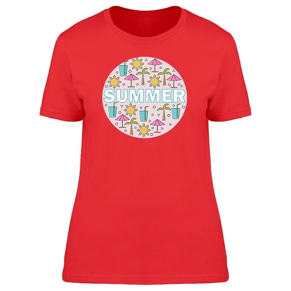 Cool Sumer Lovers Doodles T-Shirt Women -Image by Shutterstock, Female Large