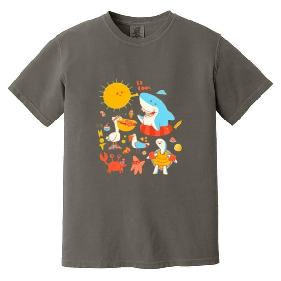 Cool Summer Beach Party Animals DJ Cat Dog Bear Fun Comfort Color T-Shirt, Unisex, up to size 4XL