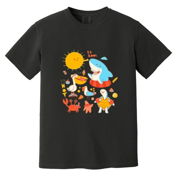 Cool Summer Beach Party Animals DJ Cat Dog Bear Fun Comfort Color T-Shirt, Unisex, up to size 4XL