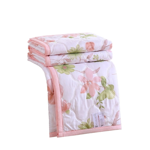 Cool Summer Quilt Floral Pattern Soft and Breathable for Bedroom, Dormitory, Air-conditioned Room