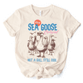 thumbnail image 1 of Cool Summer Sea Goose Certified T-Shirt, Funny Retro White and Natural Tee for Beach Lovers, 1 of 10