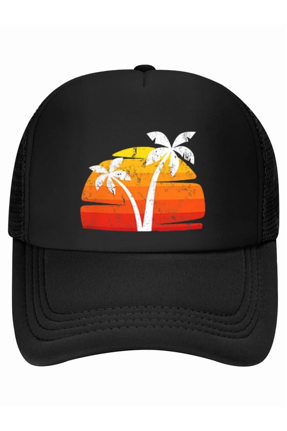 Cool Summer Sunset Vacation Men Women Beach Palm Trees Baseball Cap