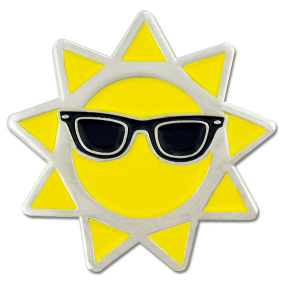 Cool Sun with Sunglasses Summer Enamel Lapel Pin