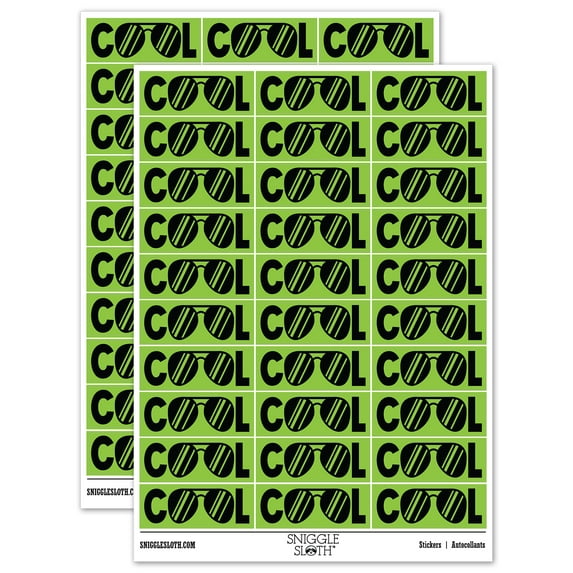 Cool Sunglasses Teacher Student School Sticker Set - Light Green - Matte Finish - 1.75" Medium