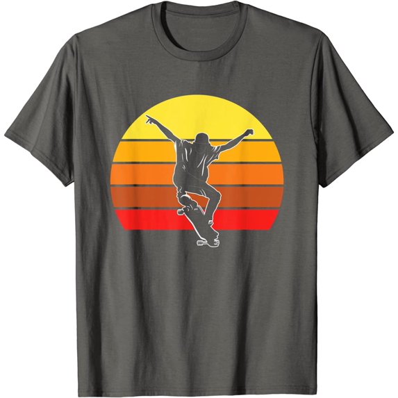Cool Sunset Retro Skateboarding Boy for Men Women Girls Boys T-Shirt