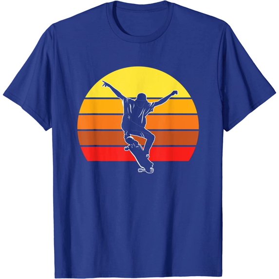 Cool Sunset Retro Skateboarding Boy for Men Women Girls Boys T-Shirt