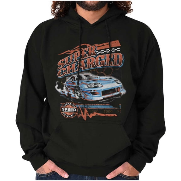 Cool Super Charged Racecar Speed Hoodie Sweatshirt Women Men Brisco Brands L