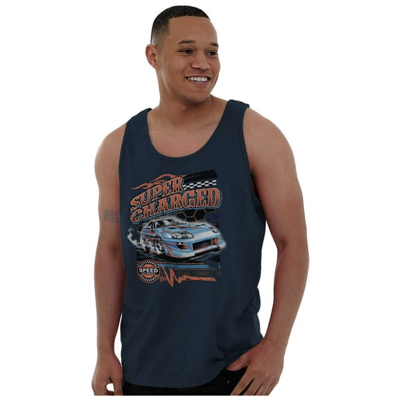Cool Super Charged Racecar Speed Plus Size Graphic Tank Top Brisco Brands 2X