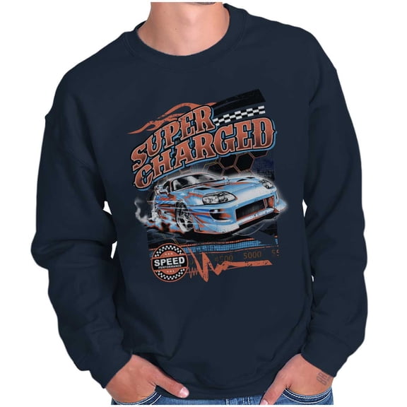 Cool Super Charged Racecar Speed Sweatshirt for Men or Women Brisco Brands M