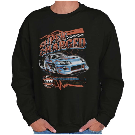 Cool Super Charged Racecar Speed Sweatshirt for Men or Women Brisco Brands S
