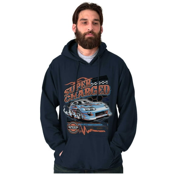 Cool Super Charged Racecar Speed Unisex Plus Fleece Graphic Hoodie Brisco Brands 2X