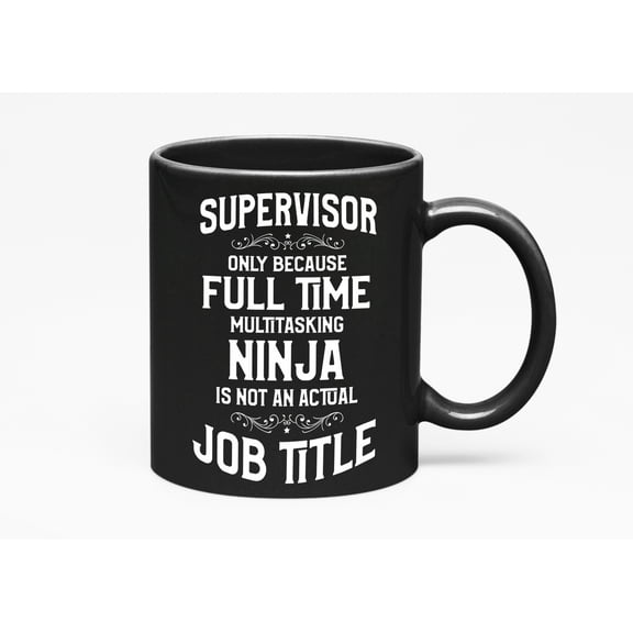 Cool Supervisor, Black 11oz Ceramic Mug