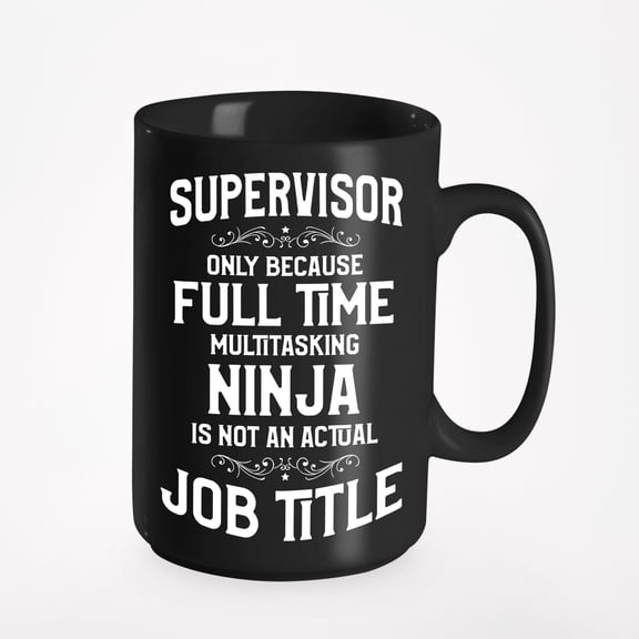 Cool Supervisor, Black 15oz Ceramic Mug