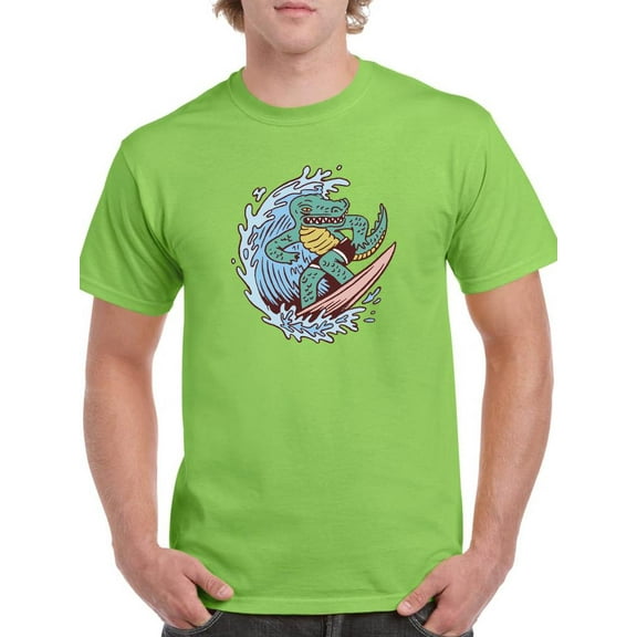 Cool Surfer Crocodile T-Shirt Men -Smartprints Designs, Male Medium
