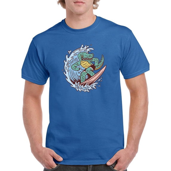 Cool Surfer Crocodile T-Shirt Men -Smartprints Designs, Male Small