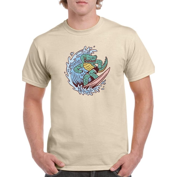 Cool Surfer Crocodile T-Shirt Men -Smartprints Designs, Male Small