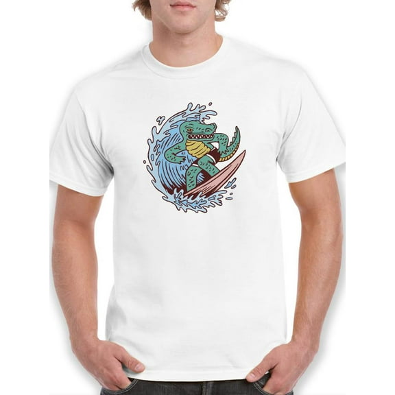 Cool Surfer Crocodile T-Shirt Men -Smartprints Designs, Male Small