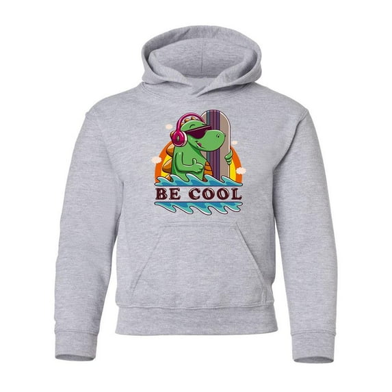 Cool Surfer Dinosaur Hoodie Juniors -Image by Shutterstock, Medium