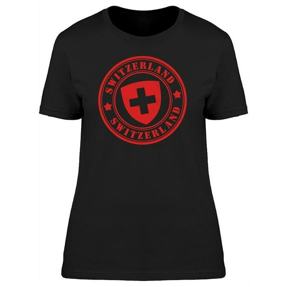 Cool Switzerland Stamp T-Shirt Women -Image by Shutterstock, Female Large