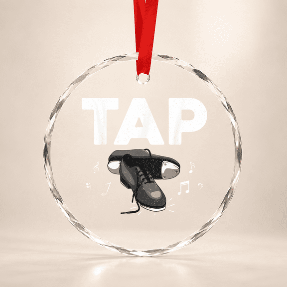 Cool Tap Dancing Dancer Shoe Dance Teacher Classic Edition Glass Ornament