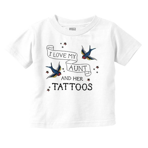 Cool Tattooed Aunt Cute Niece Nephew Toddler Boy Girl T Shirt Infant Toddler Brisco Brands 24M