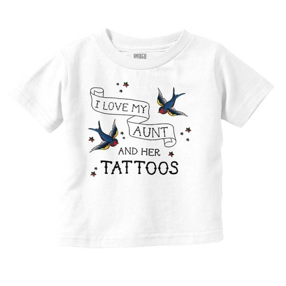 Cool Tattooed Aunt Cute Niece Nephew Toddler Boy Girl T Shirt Infant Toddler Brisco Brands 4T