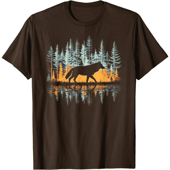 Cool Tees Graphic Wolf Nature Unisex T-Shirt for Men Women Kids Toddler,Dark Chocolate Color,Size M