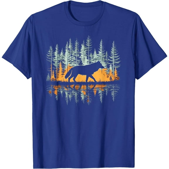 Cool Tees Graphic Wolf Nature Unisex T-Shirt for Men Women Kids Toddler,Royal Blue Color,Size 4T
