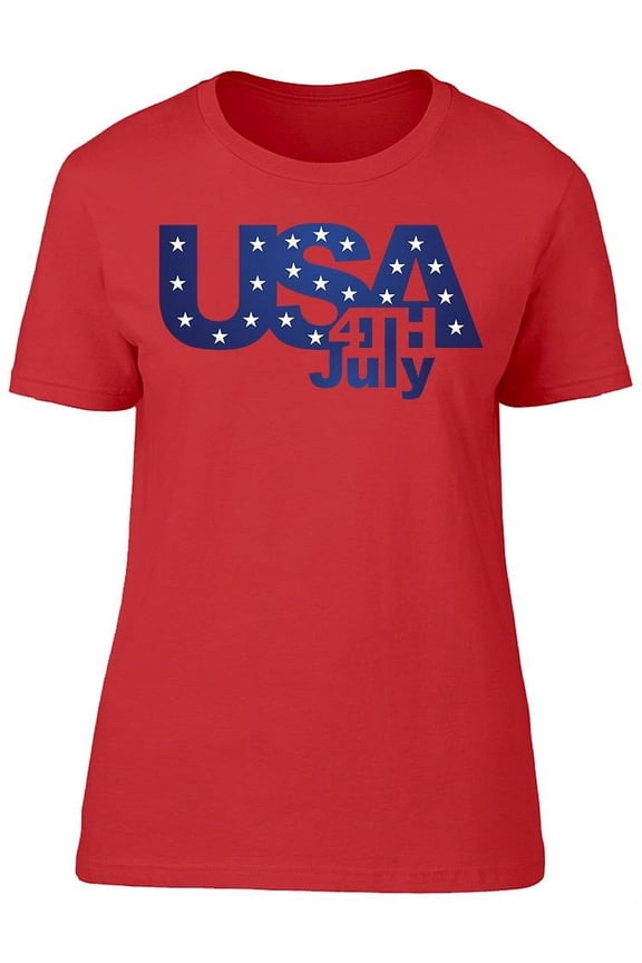 Cool Text: Usa 4th July T-Shirt Women -Image by Shutterstock, Female 3X-Large