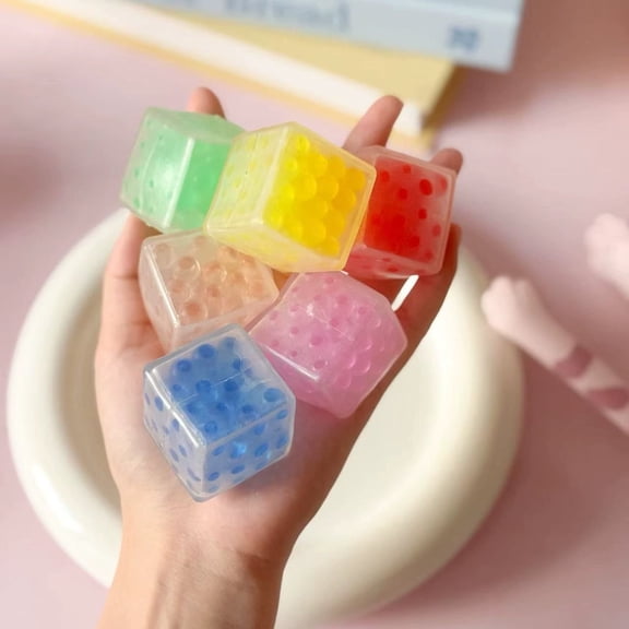 Cool Textured Ice Bead Stress Ball, Soothing Elastic Slow-Rising Squishies, Portable Hand Squeeze Stress Balls for Travel Relaxation Aid