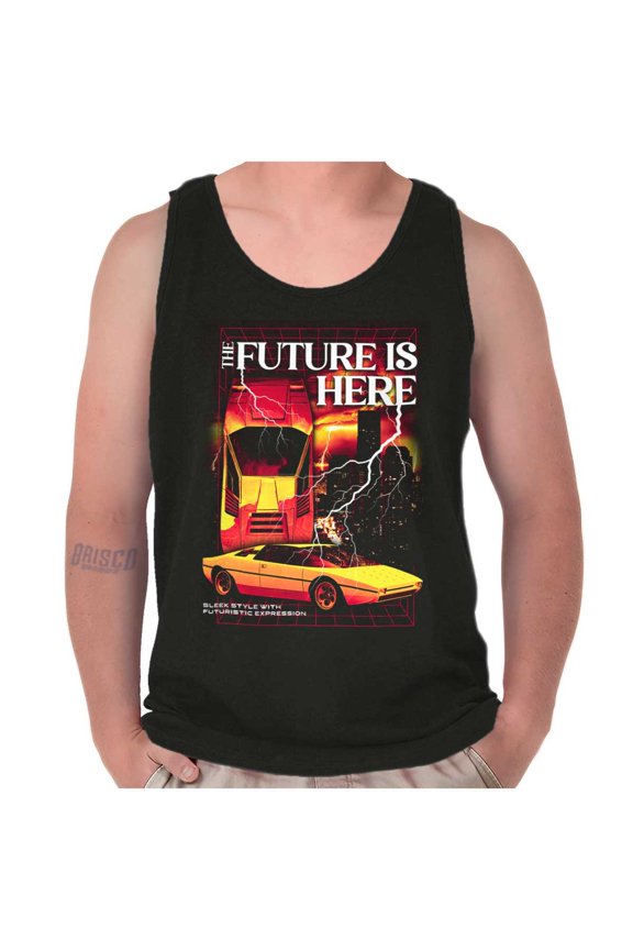 Cool The Future is Here Muscle Car Tank Top Sleeveless Tee Men Brisco Brands S
