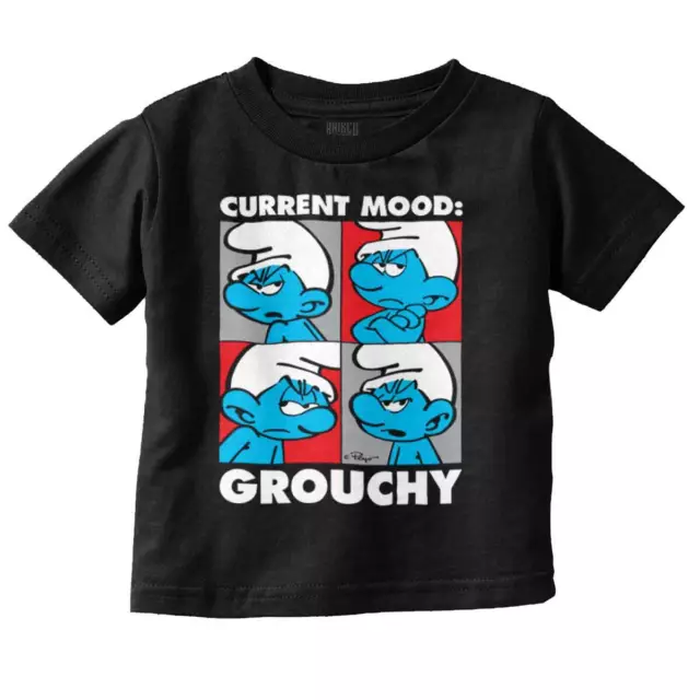 Smurfs Grouchy T-Shirt — Unisex Adult Tee In Carolina Blue, Officially Licensed Graphic Apparel