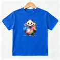 thumbnail image 1 of Cool Tie Dye Panda Boys Graphic Tees Kids T-Shirt 100% Cotton Short Sleeve Tops Ages 4-13Y, 1 of 5