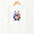 thumbnail image 1 of Cool Tie Dye Panda Boys Graphic Tees Kids T-Shirt 100% Cotton Short Sleeve Tops Ages 4-13Y, 1 of 5
