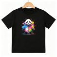 thumbnail image 1 of Cool Tie Dye Panda Boys Graphic Tees Kids T-Shirt 100% Cotton Short Sleeve Tops Ages 4-13Y, 1 of 5
