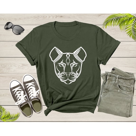 Cool Tiger Cougar Puma Head Face Wild Animal Wild Cat T-Shirt Puma Lover Gift T Shirt for Men Women Kids Boys Girls Cougar Graphic TShirt