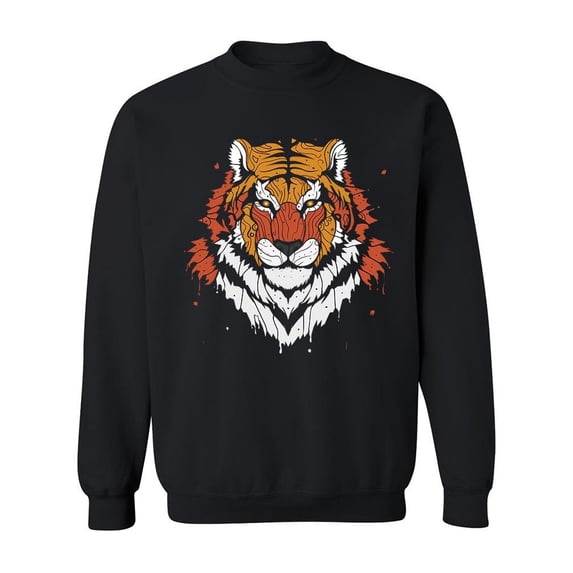 Cool Tiger Design Sweatshirt Men -Image by Shutterstock, Male 4X-Large