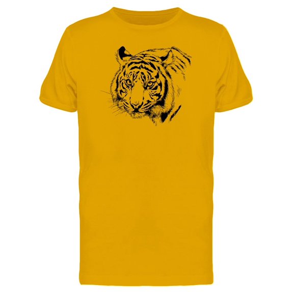 Cool Tiger Head, Grunge Sketch Tee Men's -Image by Shutterstock