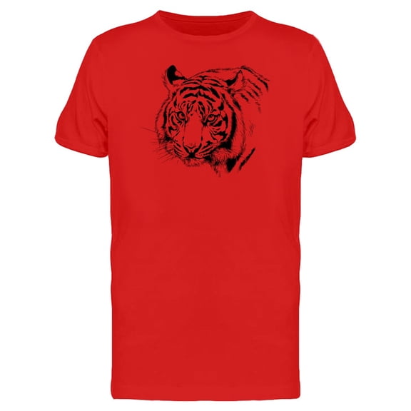 Cool Tiger Head, Grunge Sketch Tee Men's -Image by Shutterstock