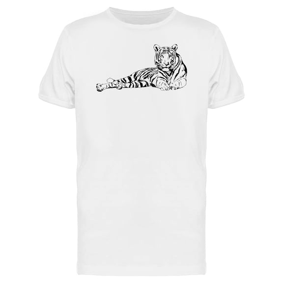 Cool Tiger Pose Sketch Tee Men's -Image by Shutterstock