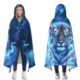 thumbnail image 1 of Cool Tiger Wearable Blanket Hoodies for Women Men Adults Tiger Lovers Soft Cozy Lightning Tigers Hooded Blankets for Bedding Travel Decor Birthday Gifts 50X60 Inch, 1 of 5