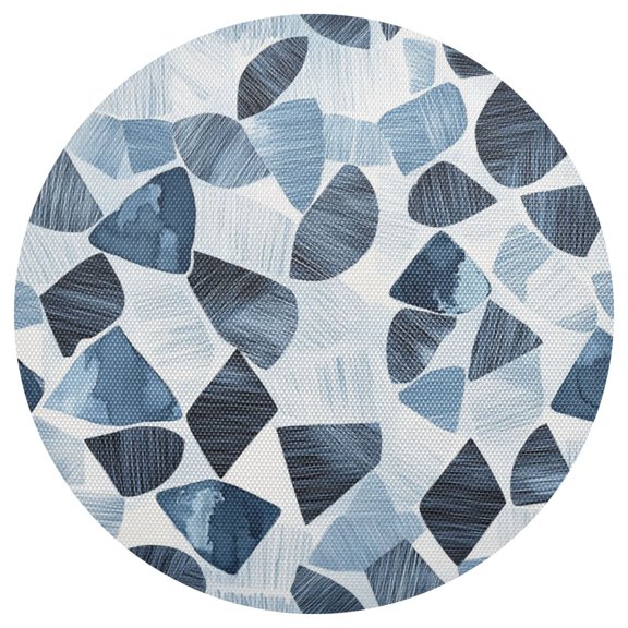 Cool Toned Modern Pattern 15.4in Diameter PVC Plate Mat, Heat-Resistant and Cuttable, Kitchen Decor