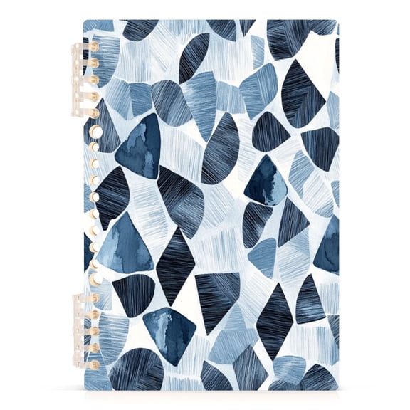 Cool Toned Modern Pattern A5 8.3x5.7in PP Notebook, Adjustable Rings, 60 Sheets, Diary or Journey Note