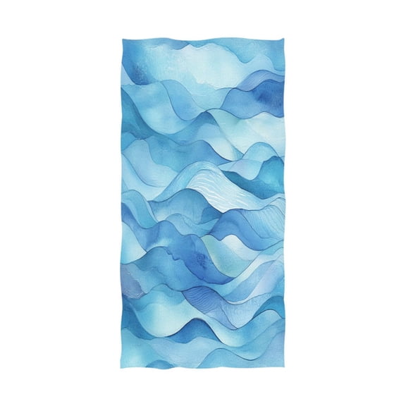 Cool Toned Waves Pattern 64''x32'' Bath Towels Lightweight Quick-Dry Breathable Soft for Gym Travel Swim