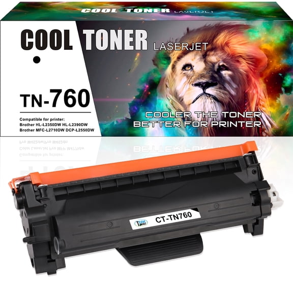 Cool Toner 1-Pack Compatible Toner Cartridge Replacement for Brother TN760 TN-760 TN730 to Use with HL-L2350DW HL-L2395DW HL-L2390DW HL-L2370DW MFC-L2750DW MFC-L2710DW DCP-L2550DW（Black）